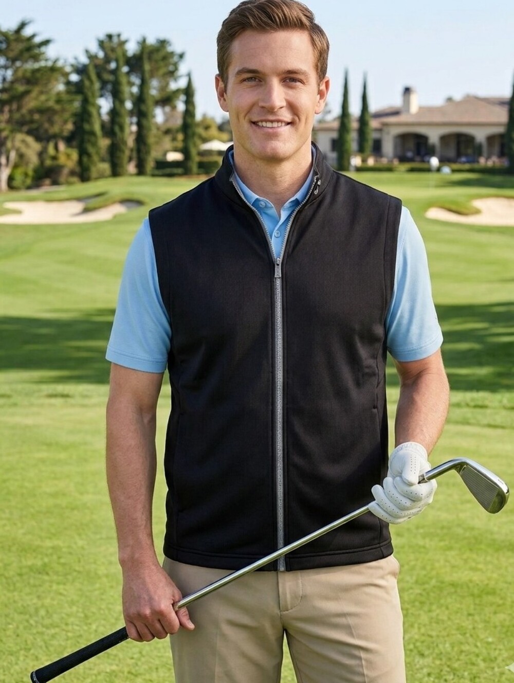 Callaway Men’s Black Zip-Front Golf Vest Medium